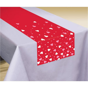 Tableware - Table Runners, Table Skirts & Clips Hearts Fabric Table Runner 33cm x 1.82m Each