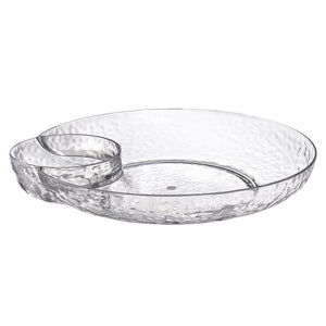 Tableware - Trays & Platters Clear Hammered Look Premium Chip & Dip Tray 38cm Each