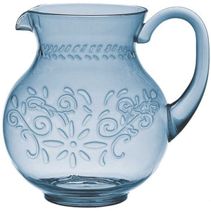 Tableware - Wine, Cocktail, Champagne, & Glasses Blue Floral Premium Embossed Pitcher Jug 2.7L Each