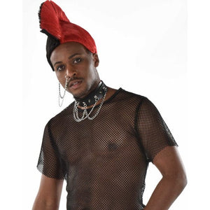 Wigs, Beards & Moustaches - Wigs Black & Red Mohawk Wig