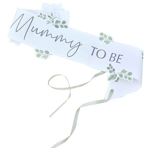 Badges, Sash & Rosettes Botanical Baby Mummy to Be Botanical Baby Shower Sash 15cm x 155cm Each