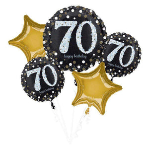 Amscan_OO Balloon - Airwalkers & Bouquets 70th Sparkling Birthday Balloon Bouquet 5pk