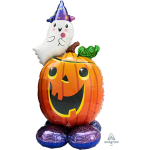 Amscan_OO Balloon - Airwalkers & Bouquets AirLoonz Halloween Pumpkin & Ghost Foil Balloon 71cm x 142cm Each