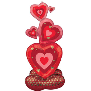 Balloon - Airwalkers & Bouquets AirLoonz Stacking Hearts Foil Balloon 139cm Each