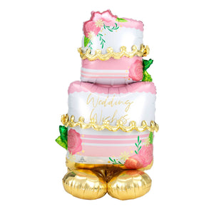 Amscan_OO Balloon - Airwalkers & Bouquets AirLoonz Wedding Wishes Cake Foil Balloon 71cm x 132cm Each