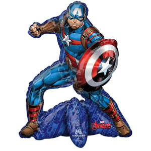 Amscan_OO Balloon - Airwalkers & Bouquets Avengers Captain America Airloonz 55cm x 66cm Each