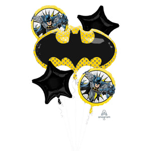 Amscan_OO Balloon - Airwalkers & Bouquets Batman Superhero Foil Balloon Bouquet 5pk