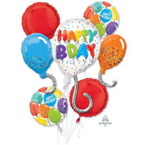 Amscan_OO Balloon - Airwalkers & Bouquets Birthday Celebration Balloon Bouquet 5pk