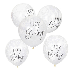 Balloon - Airwalkers & Bouquets Botanical Baby Hey Baby Balloons 30cm 5pk