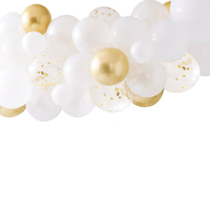 Amscan_OO Balloon - Airwalkers & Bouquets Botanical Hen Party Gold Chrome Balloon Arch With Eucalyptus Foliage 55pk