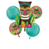 Bouquet Vintage Tiki Foil Balloons 5pk