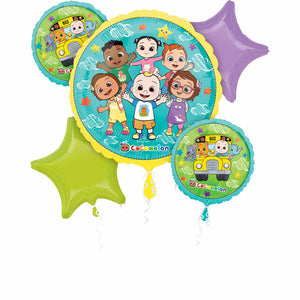 Amscan_OO Balloon - Airwalkers & Bouquets Cocomelon Balloon Bouquet 5pk