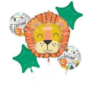 Balloon - Airwalkers & Bouquets Get Wild Happy Birthday Balloon Bouquet 5pk