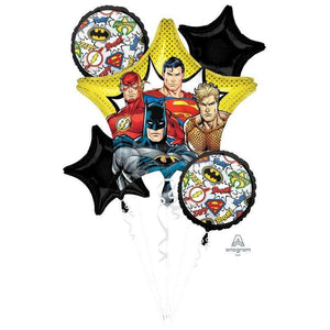 Amscan_OO Balloon - Airwalkers & Bouquets Justice League Superheroes Balloon Bouquet 5pk