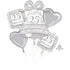 Silver Scroll 25th Anniversary Balloon Bouquet 5pk