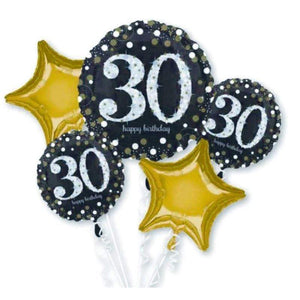 Amscan_OO Balloon - Airwalkers & Bouquets Sparkling Birthday 30th Balloon Bouquet 5pk