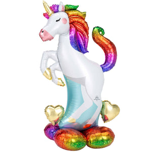 Amscan_OO Balloon - Airwalkers & Bouquets Unicorn Party AirLoonz Unicorn & Hearts Foil Balloon 83cm x 139cm Each