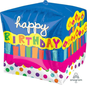 Amscan_OO Balloon - Bubble, Orbz & Cubez Birthday Cake Cubez Foil Balloons 38cm x 38cm Each