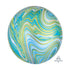 Blue Green Marblez Orbz Foil Balloons 38cm x 40cm  Each