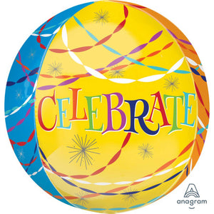 Amscan_OO Balloon - Bubble, Orbz & Cubez Celebrate Streamers Orbz Foil Balloons 38cm x 40cm  Each