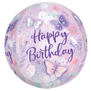 Amscan_OO Balloon - Bubble, Orbz & Cubez Flutters Happy Birthday Orbz Balloon 38cm x 40cm Each