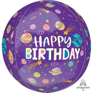 Amscan_OO Balloon - Bubble, Orbz & Cubez Galaxy Smiling Happy Birthday Orbz Foil Balloons 40cm Each