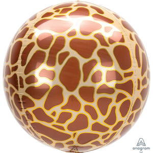 Amscan_OO Balloon - Bubble, Orbz & Cubez Giraffe Print Orbz Foil Balloons 38cm x 40cm  Each