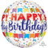 Happy Birthday Banner Bash Orbz Balloon 38cm x 40cm Each