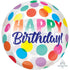 Happy Birthday Big Dots Orbz Balloon 38cm x 40cm Each