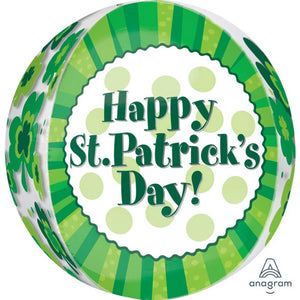 Amscan_OO Balloon - Bubble, Orbz & Cubez Happy St Patrick's Day Orbz Foil Balloons 38cm x 40cm  Each