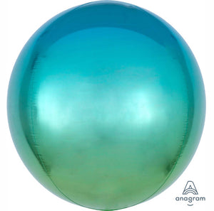 Amscan_OO Balloon - Bubble, Orbz & Cubez Ombre Blue & Green Orbz Foil Balloons 38cm x 40cm  Each