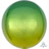 Ombre Yellow & Green Orbz Foil Balloons 38cm x 40cm  Each