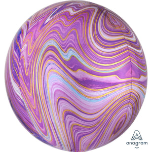 Amscan_OO Balloon - Bubble, Orbz & Cubez Purple Marblez Orbz Foil Balloons 38cm x 40cm  Each