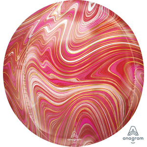 Amscan_OO Balloon - Bubble, Orbz & Cubez Red & Pink Marblez Orbz Foil Balloons 38cm x 40cm  Each