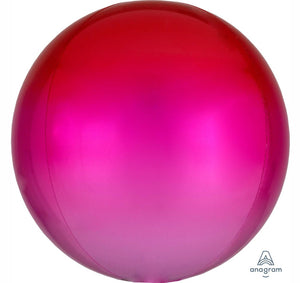 Amscan_OO Balloon - Bubble, Orbz & Cubez Red & Pink Ombre Orbz Foil Balloons 38cm x 40cm  Each