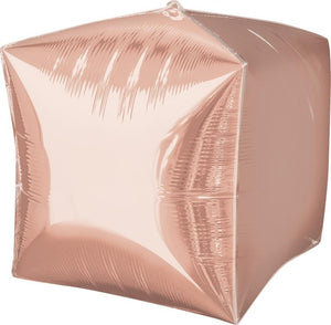 Amscan_OO Balloon - Bubble, Orbz & Cubez Rose Gold Cubez Foil Balloon 38cm x 38cm Each