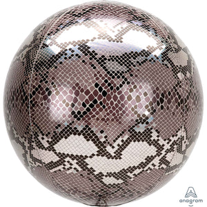 Amscan_OO Balloon - Bubble, Orbz & Cubez Snake Skin Print Orbz Foil Balloons 38cm x 40cm  Each