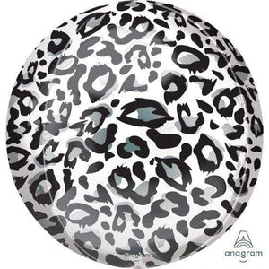 Amscan_OO Balloon - Bubble, Orbz & Cubez Snow Leopard Print Orbz Foil Balloon 38cm x 40cm Each