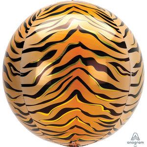 Amscan_OO Balloon - Bubble, Orbz & Cubez Tiger Print Orbz Foil Balloon 38cm x 40cm Each