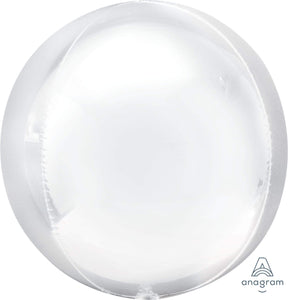 Amscan_OO Balloon - Bubble, Orbz & Cubez White Orbz Foil Balloons 38cm x 40cm  Each