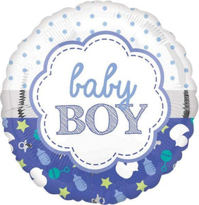 Amscan_OO Balloon - Foil Baby Boy Scallop Foil Balloon 45cm Each