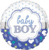 Baby Boy Scallop Foil Balloon 45cm Each