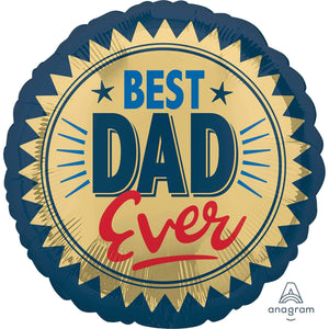 Amscan_OO Balloon - Foil Best Dad Ever Gold Stamp Foil Balloon 45cm Each