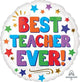 Amscan_OO Balloon - Foil Best Teacher Ever Foil Balloon 45cm Each