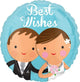 Amscan_OO Balloon - Foil Best Wishes Wedding Couple Foil Balloon 45cm Each