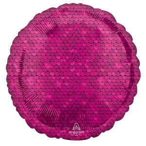 Amscan_OO Balloon - Foil Bright Pink Sequins Foil Balloon 45cm Each