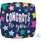 Amscan_OO Balloon - Foil Congrats to you Stars on Navy Foil Balloon 45cm Each