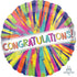 Congratulations Painterly Burst Foil Balloon 45cm Each