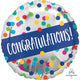 Amscan_OO Balloon - Foil Congratulations Silver Dots Foil Balloon 45cm Each