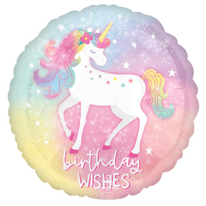 Amscan_OO Balloon - Foil Enchanted Unicorn Birthday Wishes Foil Balloon 45cm Each